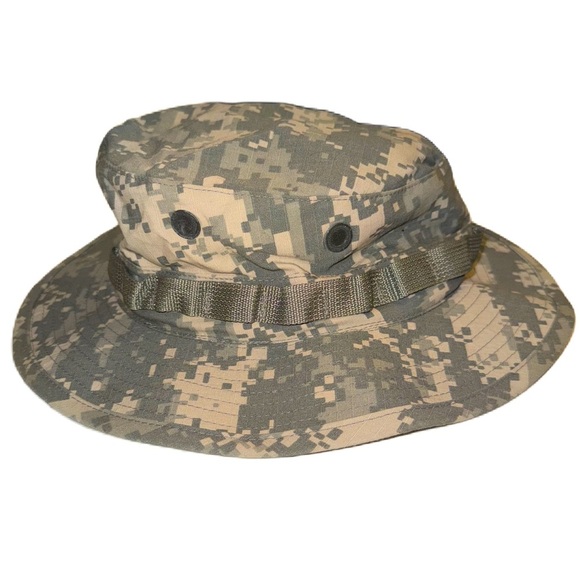 ACU Camo Boonie Hat 7 1/2 Army Outdoor Adventure Military Combat Uniform EUC - Picture 1 of 6
